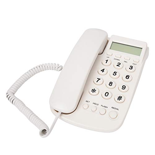 Teléfono Fijo con Cable y Pantalla LCD Blanco miniatura 1