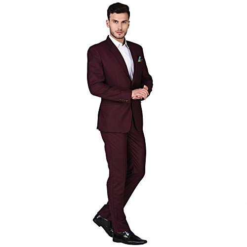 Buy Tag 7 Wine Coloured Two Piece Suit 