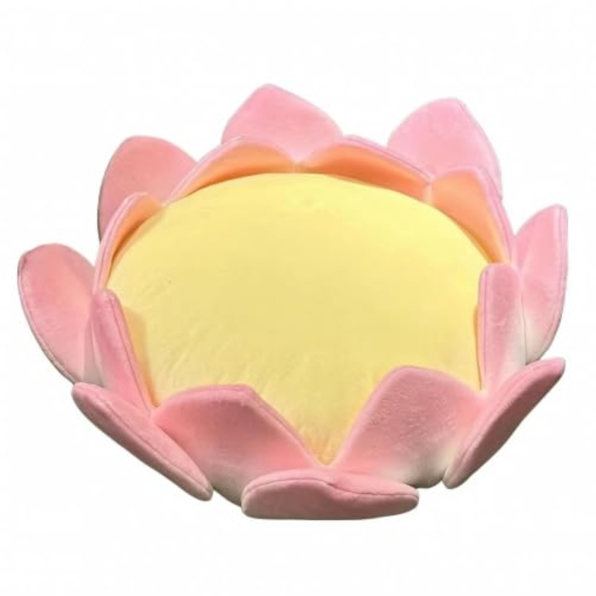Plush Rounded Flower Seat Cushion for Tatami Room