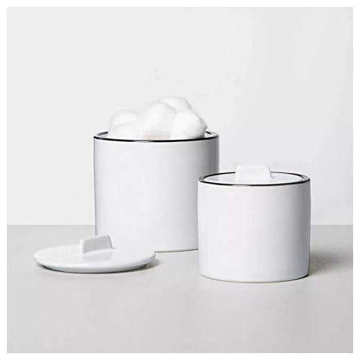 Hearth & Hand with Magnolia Set of 2 Bath Canister White Small and Large