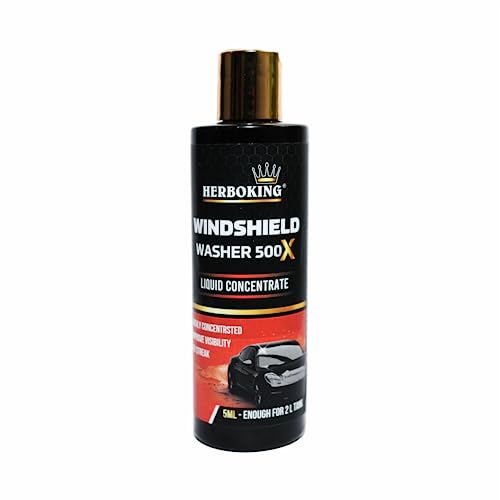 Herboking Windshield Washer 500x Fluid Concentrate(5 mL Enough for 2 L Tank) up to 40time use Improves Visibility Safe for Rain Reamove Dirt (200ml)