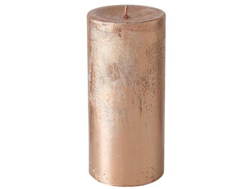 BOLTZE Shiny Stumpenkerze roségold 14cm (1 Stück)