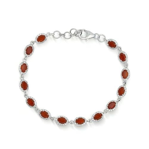 Bracelet rivière cornaline en argent sterling parfait pour illuminer vos tenues de soirée chic