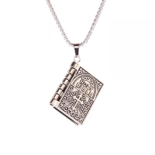 Collar de cruz para niñas y colgante de Biblia gótica: regalo para amigas