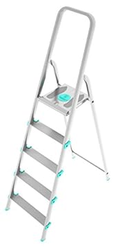 COLOMBO Scala Pieghevole in Alluminio 3/4/5/6/7/8 Gradini – Struttura Robusta con Piattaforma Antiscivolo, Gradini Senza Rivetti, Portata 150Kg – Conforme EN131 TÜV-GS – Made in Italy