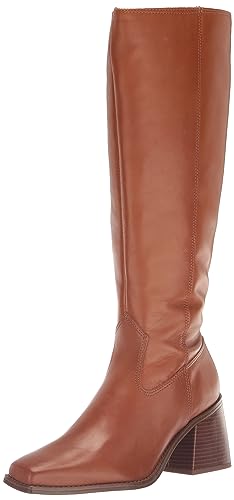 Vince Camuto Women's Sangeti2 Stacked Heel Knee High Boot Fashion, Golden Walnut, 6.5