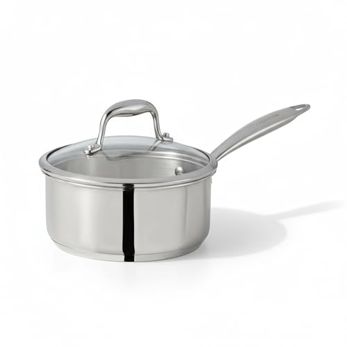 Lagostina - Lagostina Ambiente Stainless Steel 18cm Saucepan with cover 2 L, Lagoseal® Plus Base, Induction Ready, Tempered Glass Lids, Dishwasher & Oven Safe