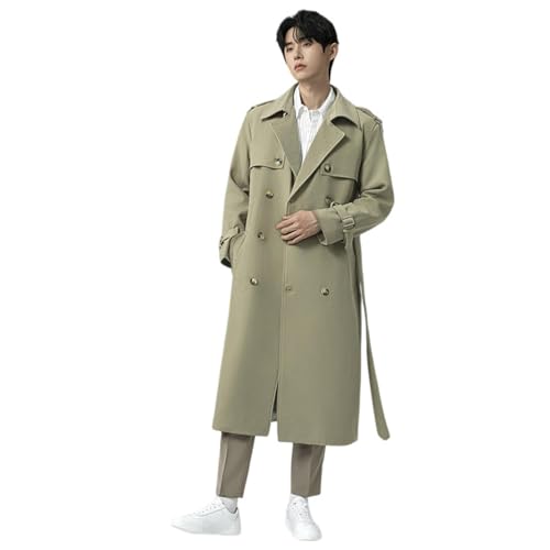 Trench pour homme décontracté mi-long idéal pour les matins d'automne
