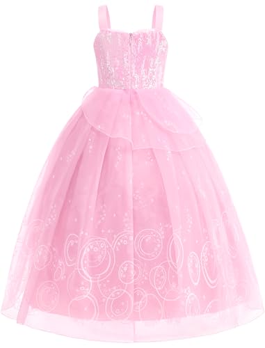 Disfraz rosa de bruja para niñas con lentejuelas y tul miniatura 2