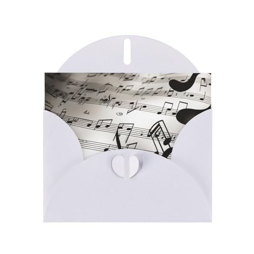 NBSKSDLK 音符 プリント グリーティングカード あらゆる機会 空白のメモカード 封筒付き ポップアップバースデーカード ポストカード パーソナライズ サンキューカード 4x6インチ