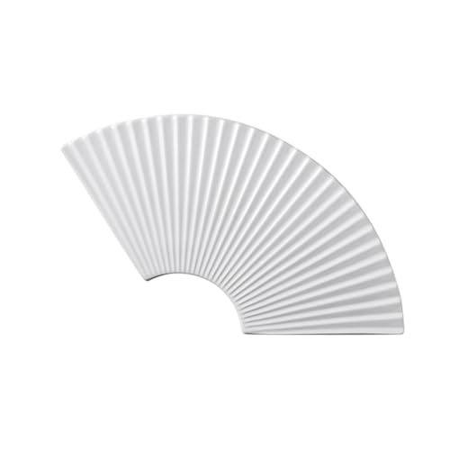 Cabilock Ceramic Fan Shape Sushi Serving Plate Japanese Style Food Dish for Fruit Holder Party Restaurant Use Ceramic Material for Enjoyment