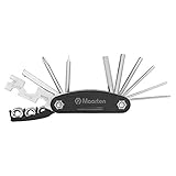Maarten Bike Multitool, 14 in 1 Black Portable Foldable Bicycle Repair Multi Tool Kit, with Hex Spoke Wrench and Screwdriver Tool, for Road and Mountain Bikes