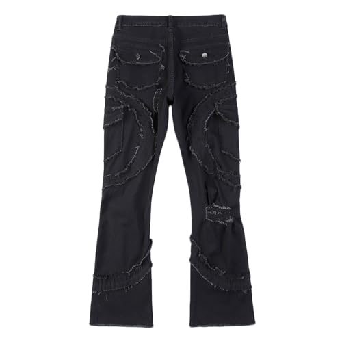 Y2k Baggy Jeans for Men Wide Leg Gothic Hip Hop Jeans Ripped Distessed Washed Skater Denim Pants 2000s Streetwear3