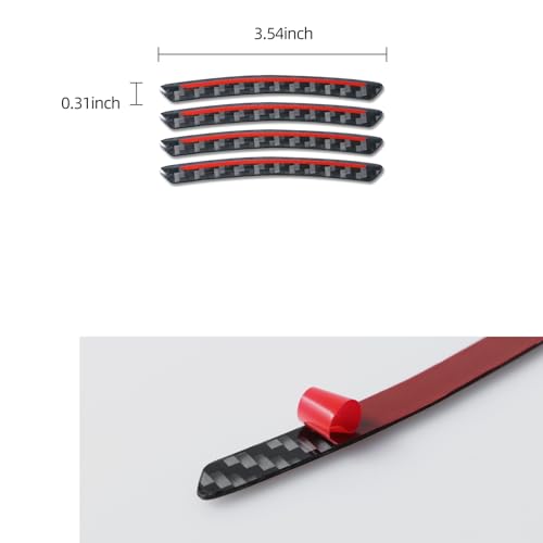 Image of BETTERHUMZ Car Wheel Rim Decal Stripe Compatible with Tesla Model 3 Highland Model Y Juniper Model S X Carbon Fiber Performance Emblem Reflective Sticker Exterior Accessories (Black)