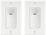 Leviton 2-Pack Decora Occupancy Motion Sensor Light Switch, Auto-On, 2A, Residential Grade, Single Pole, DOS02-2PK, White