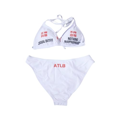 Nothing Inappropriate Statement Bikini, Two-Piece Swimwear, Satirical Design Red