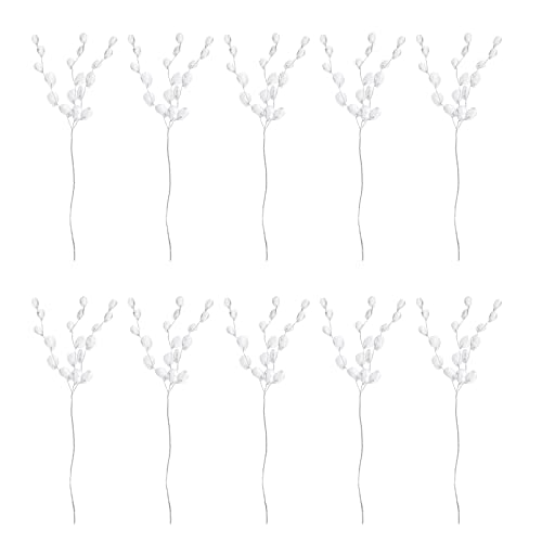 Didiseaon 50pcs Crystal Rhinestone Spray Branches Artificial Bouquets with Acrylic Bead Drop for Wedding DIY Crafts Floral Arrangement Wreath Decorations