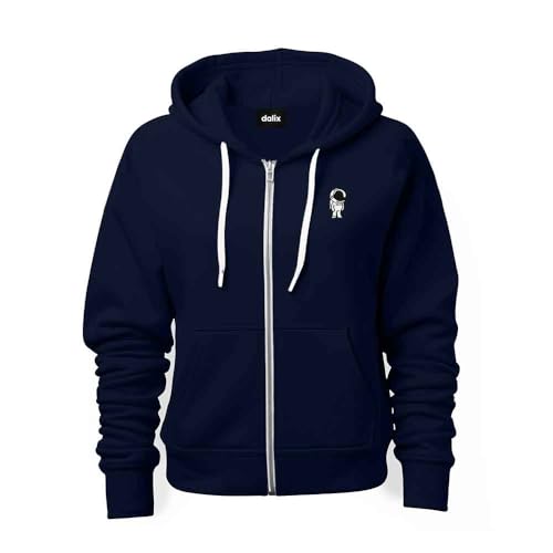 DALIX Astronaut Embroidered Hoodie Fleece Sweatshirt Zip Front