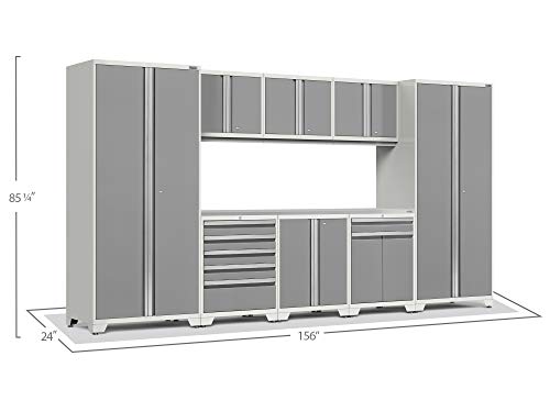 Newage Products Pro Series Platinum 9 Piece Set, Garage Cabinets, 52562 #TOP3