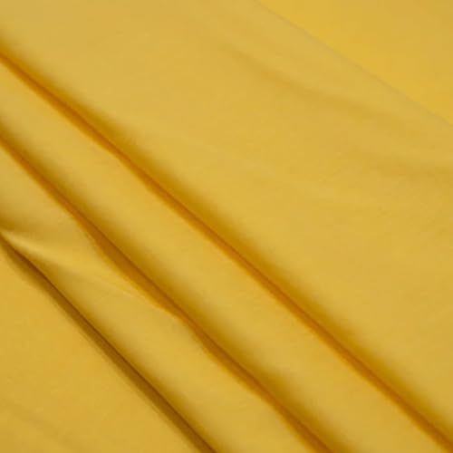 Image of 100% Pure Cotton Mulmul Fabric Material | Reusable Ultra Fine Mulmul Fabric | Lightweight Soft Smooth Piece Linning, Stole, Dupatta, Cushion Pillow Cover (Banana Yellow, 1 Meter)