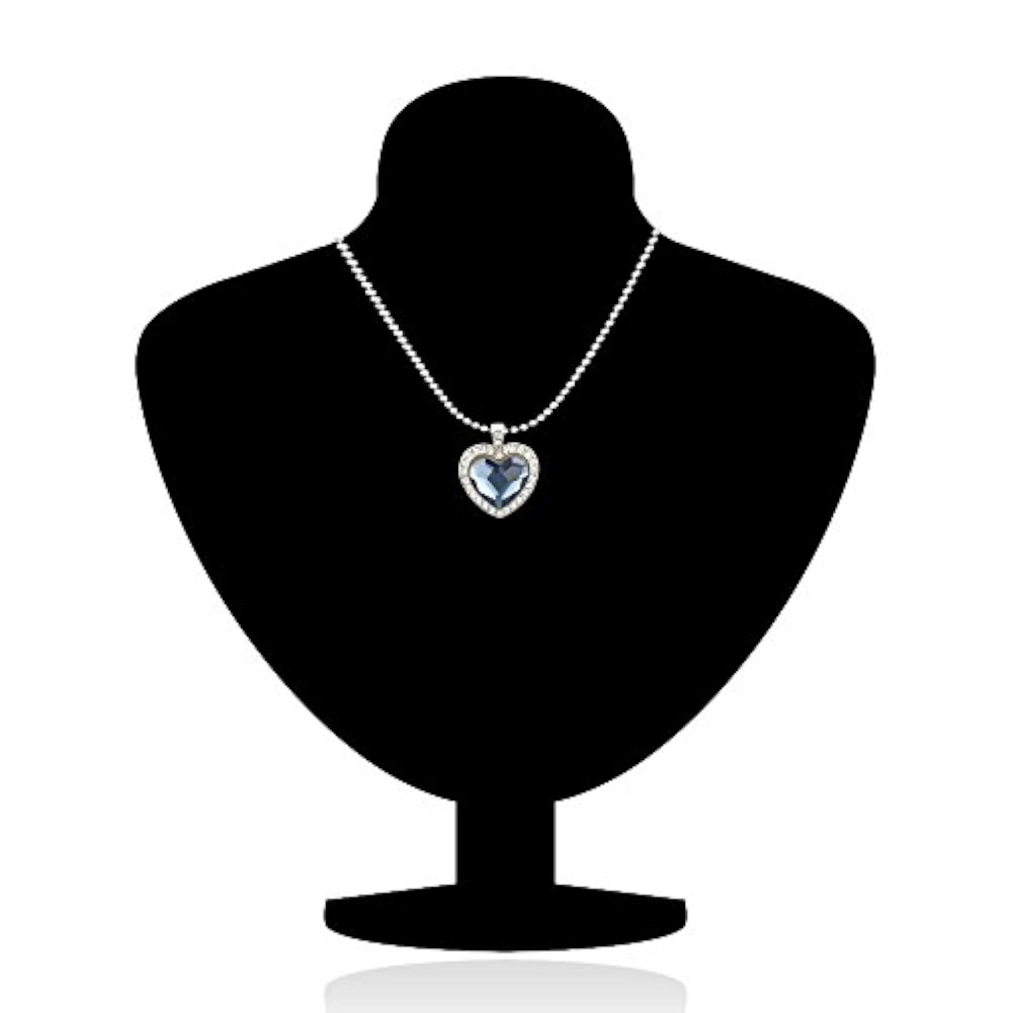 Valentine Titanic Heart Pendant w/Swarovski Elements - Blue