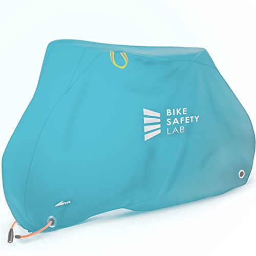 Bike Safety Lab 自転車カバー 420D 厚手 24-28インチ 前後ステンレスロックホール 風飛び防止バックル 防塵 耐水 UVカット ターコイズグリーン