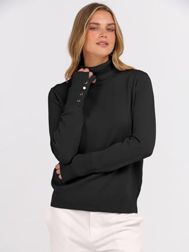 ANRABESS Turtleneck Sweaters for Women 2025 Fall Long Sleeve Dressy Casual Soft Knitted Button Basic Pullover Tops Outfits2