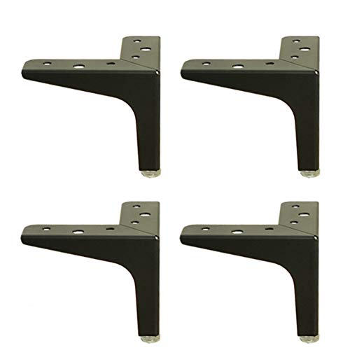 Pieds de meubles, 4 x pieds de bricolage Pieds de rechange en métal, pieds de table en chrome Canapés de cuisine Chaises Tabourets Lits Armoires Triangle Quincaillerie Accessoires 4 Taille, noir Cover