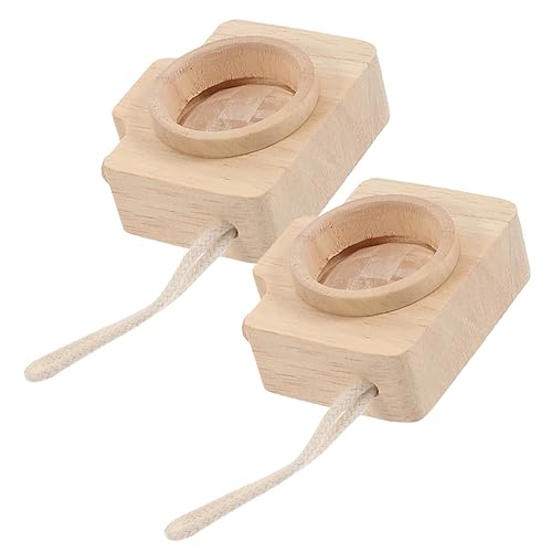 KONTONTY Kaleidoscope Toy Camera Set 2pcs Miniature Wooden Cameras Enhance Boys and Girls' Creativity Perception