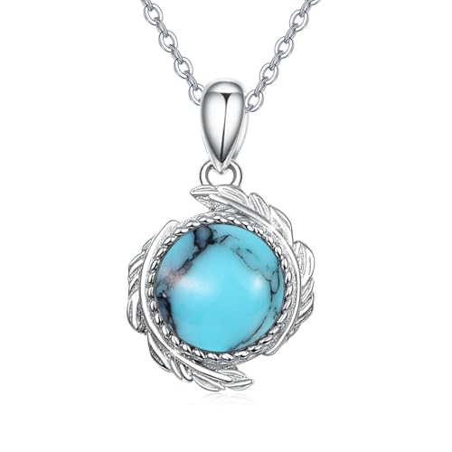 OHAYOO Collar de plata de ley 925 con colgante de piedra lunar para mujer, arco iris, piedra de luna, joyas para mujer, niñas, niños, Plata esterlina