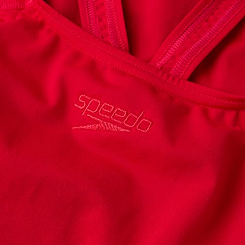 Speedo Women's Eco Endurance+ Medalist | Athletic Fit | Classic Design| Recycled Fabric | Chlorine Resistant | Extra Flexibility Swimsuit Fed Red - Image 4