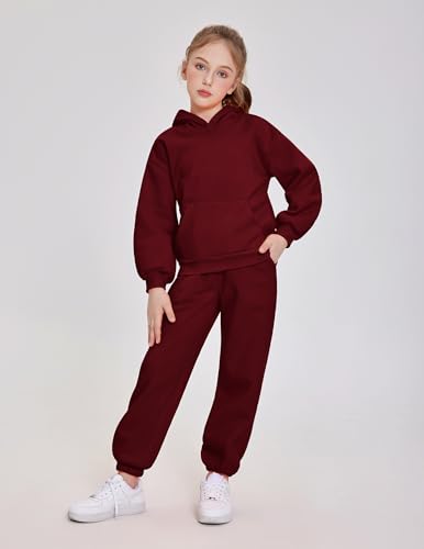 Image of Arshinet Girls 2 Piece Outfits Hoodie Sweatsuit Sets Oversized Sweatshirt and Baggy Fall Fashion Sweatpant with Pockets