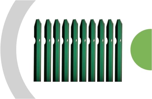 10PZ Paletti per recinzione a T 30x30x3mm plastificati verdi per rete metallica recinzione (200 CM)