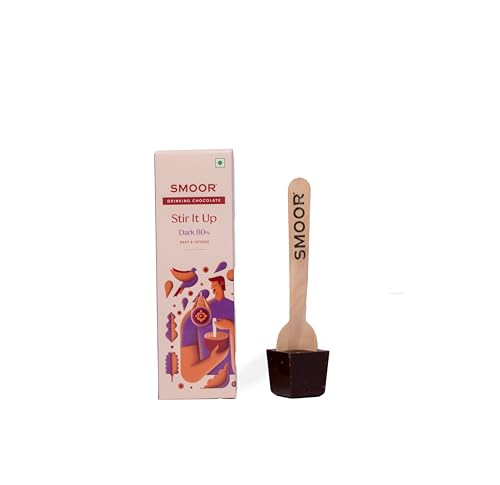 Image of SMOOR Stir-it-Up, Extra Dark Hot Chocolate Cubes | DIY dissolvable hot chocolate on a stick | 80% Dark Hot chocolate |Perfect For Snacking| 90g (Pack of 3)
