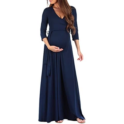 Mother Bee Women's Faux Wrap Maternity Dress Cover