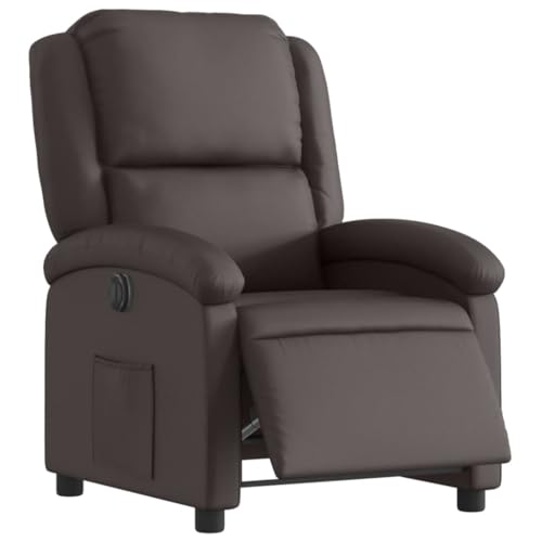 vidaXL Fauteuil Inclinable Électrique, Chaise de Relaxation avec Dossier et Repose-Pied Réglables, Siège de Salon Salle de Séjour, Moderne, Marron Foncé Cuir...
