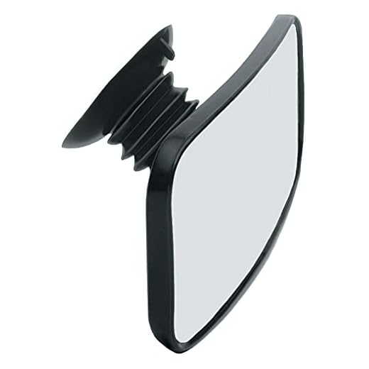 CIPA 11050 Suction Cup Rearview Mirror, Black, 8" W x 4" H