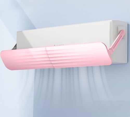 エアコンの風防、冷暖房用エアコンの風防、風向と角度の調整、均一な空気の流れのための複数の空気出口、壁のブロックなし、さまざまなエアコンモデルに適しています (ピンク)