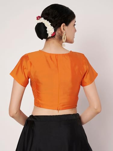 Image of studio rasa Women's Silk Blend Stretchable Blouse for Festive Wedding Party