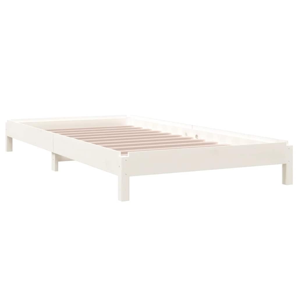 Stapelbett Weiß 90x190 cm Massivholz Kiefer mit Lattenrost