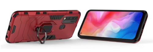Image of OneLike 360 Shockproof Slim Drop Full Body Protection Robot Ring Phone Back Cover for vivo 1938 / vivo Y30 - Red