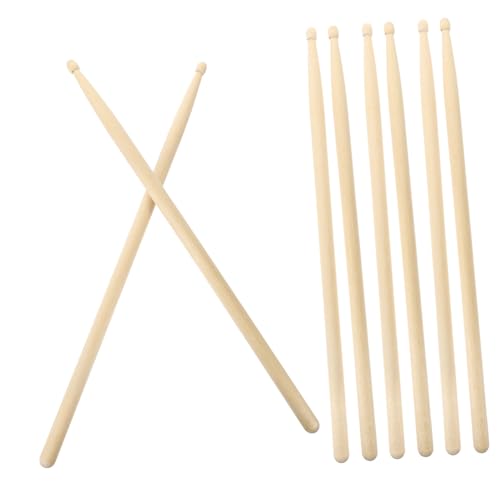 4 pares de baquetas de madera de arce para batería Jazz miniatura 1