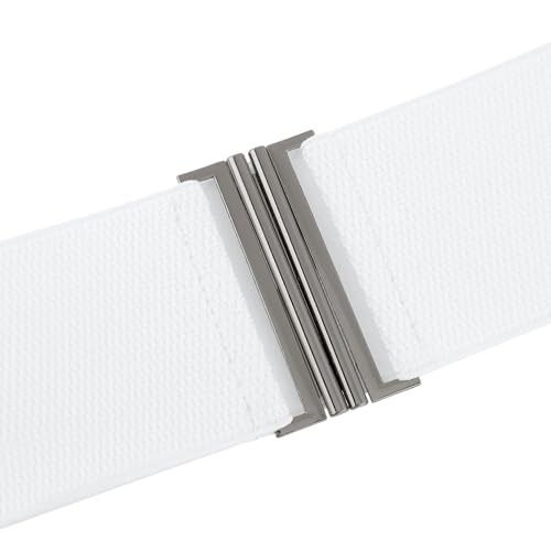 Women's Metal Interlock Buckle Stretchy Belts, Fashion Vintage Elastic Waistband for Dresses Coats2