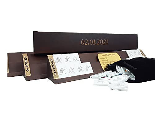 Wooden Rummy Game Set personalizado con estuches de madera miniatura 4
