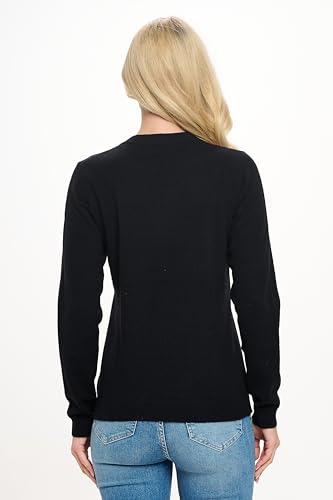 Image of Women's 100% Cashmere Soft Long Sleeve V Neck Crew Neck Sweater