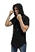 OLRIK Men's Hipster Hip Hop Short Sleeve T-Shirt with Zipper Trim Black XL