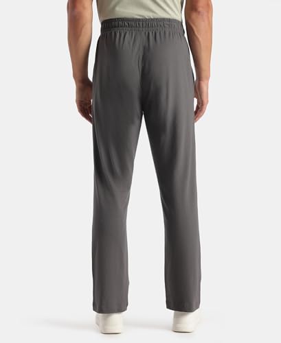 Image of Jockey AM49 Men Super Combed Cotton Rich Straight Fit Trackpants with Side and Zipper Media Pockets
