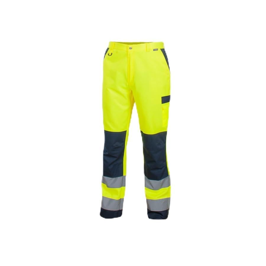 Gefütterte Warnschutzhose, Arbeitshose in Warngelb/Warnorange, Winterhose