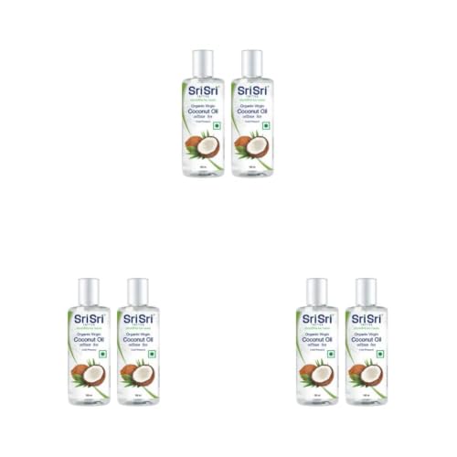 Image of Sri Sri Tattva Organic Virgin Coconut Oil, 100ml (Pack of 6) - Cold Pressed, Natural, Pure Coconut Oil for Healthy Hair and Skin Care