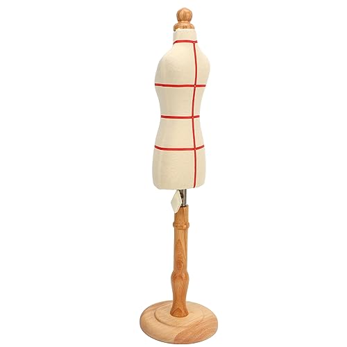 Corpo de Manequim Em Formato de Vestido Ajustável Em Altura Com Base de Madeira, Torso de Manequim F